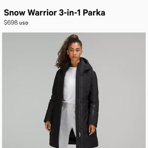 Lululemon Snow Warrior 3 in 1 Parka